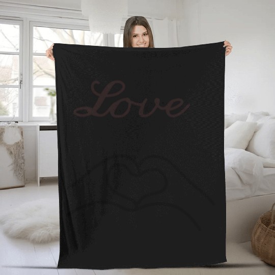 love with heart from couple hand Fleece Blankets