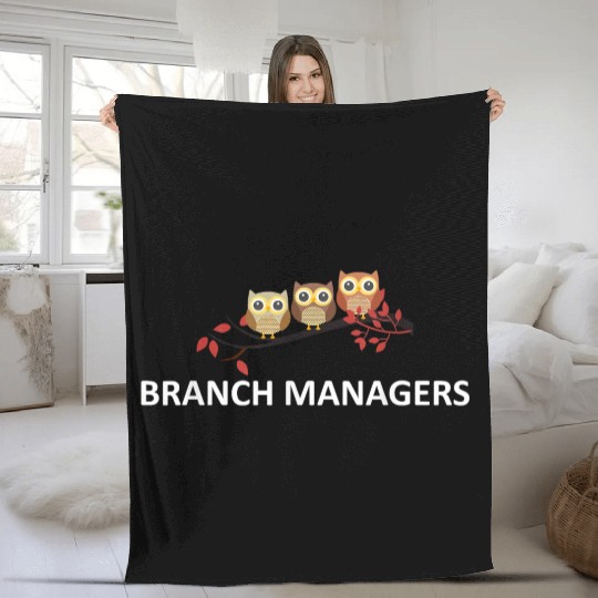 Branch Managers Cute Owls Owl Lover Bird Watcher Fleece Blankets