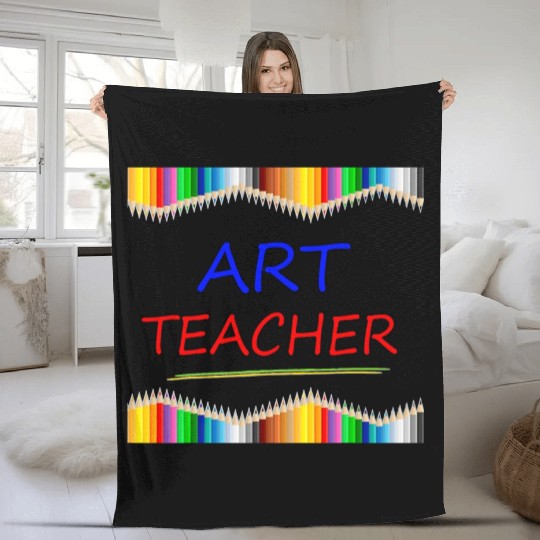 Art Teacher Drawing Painting Fun Artist Gift Fleece Blankets