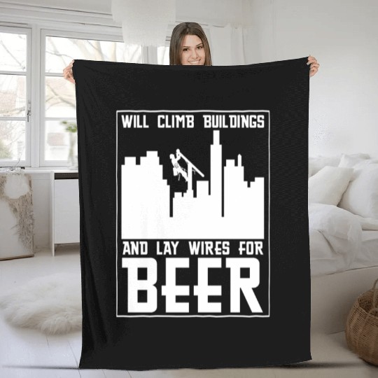 Electrician Construction Electrician Fleece Blankets