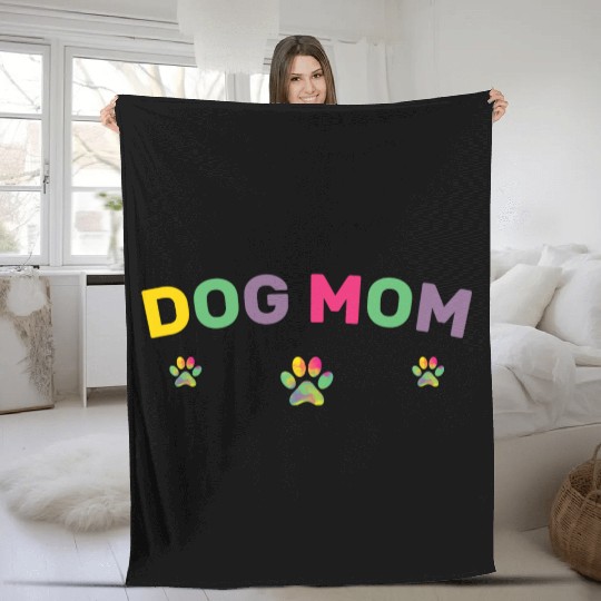 Dog Mom gift Fleece Blankets