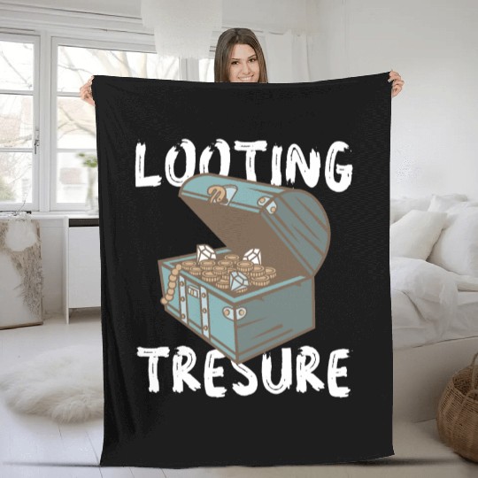 Looting Tresure Chest Fleece Blankets