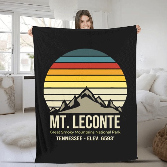 Mt LeConte Great Smoky Mountains Vintage Tennessee Fleece Blankets