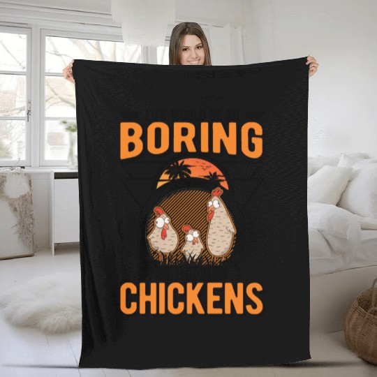 Chickens Gift Farmer Chicken Coop Fleece Blankets