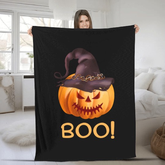 Halloween Pumpkin Fleece Blankets
