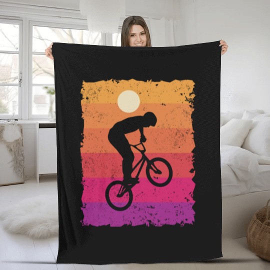 BMX Bike Tricks Bicycle Riders Cycling BMX Fleece Blankets