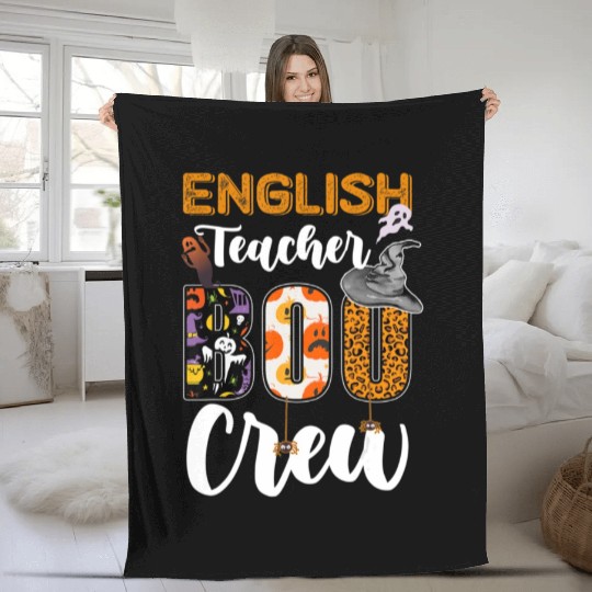 English Teacher Boo Crew Halloween Matching Fleece Blankets