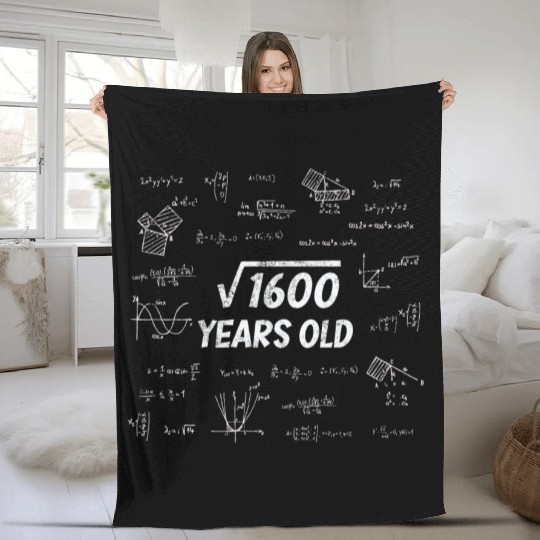 Square Root Of 1600 - 40th Birthday Math Nerd Fleece Blankets