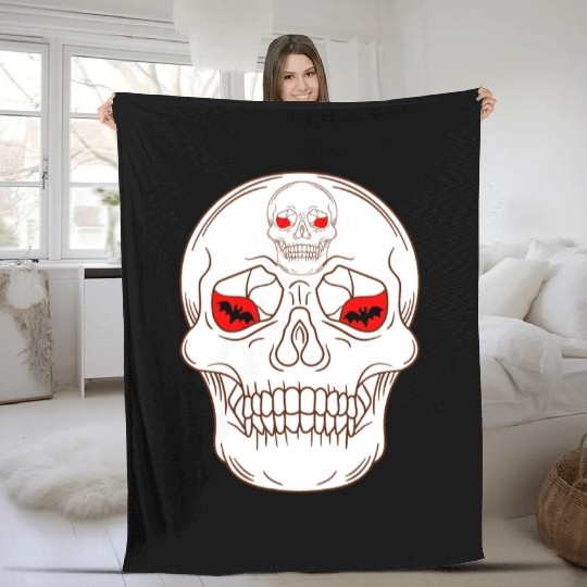 FUNNY halloween scary head Fleece Blankets phantom
