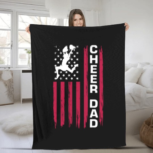 Cheer Dad Cheerleader Dad Cheerleading Dad Fleece Blankets