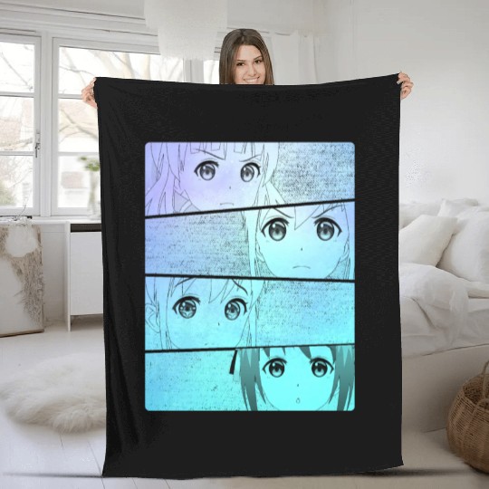 Kawaii Pastel Goth Anime Girls Fleece Blankets
