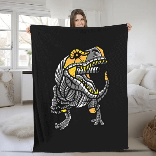 Dinosaur Robot Robotics Engineer Gift Fleece Blankets