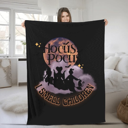 Hocus Pocus Sticker, I Smell Children Sticker Fleece Blankets