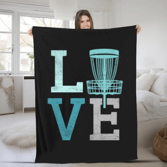 Disc Golf Player Women Vintage Flying Disc Golfer Fleece Blankets