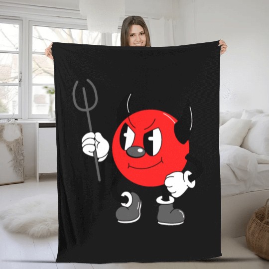 little devil Halloween black Fleece Blankets