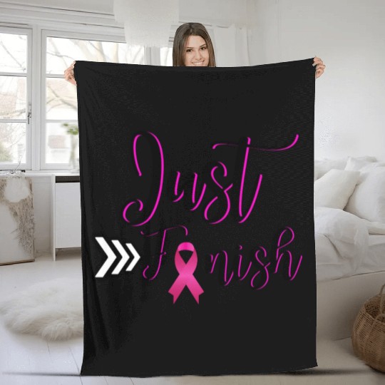 Just Finish-Pink for the Cure Fleece Blankets