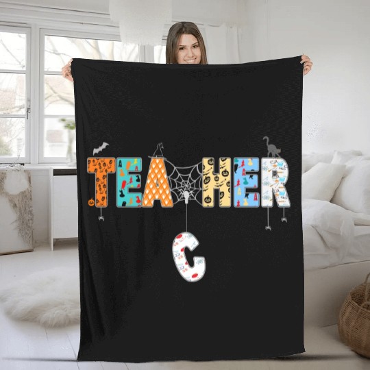 Funny Halloween Teacher Costume Fleece Blankets