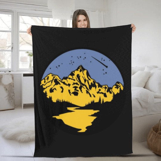 Nature Lover Midnight Sky Hiking Camping Outdoor Fleece Blankets