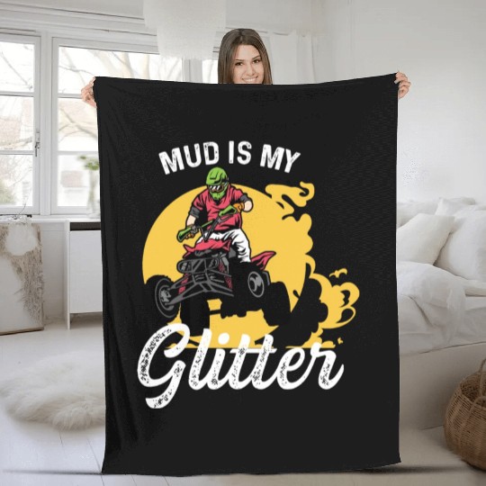 Mud is Glitter Fearless or Brave Gift Fleece Blankets