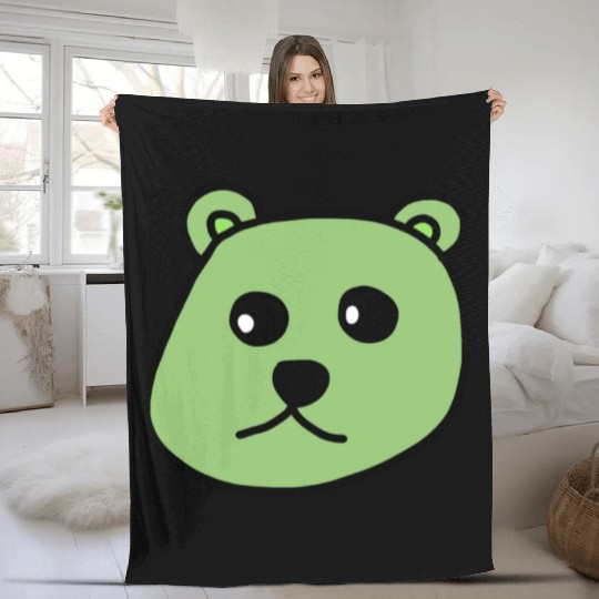 green teddy bear Fleece Blankets