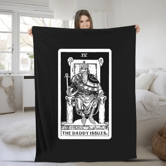 The Daddy Issues - Emperor Tarot Card Fleece Blankets