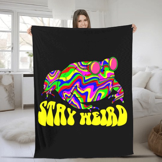 Stay Weird Fleece Blankets