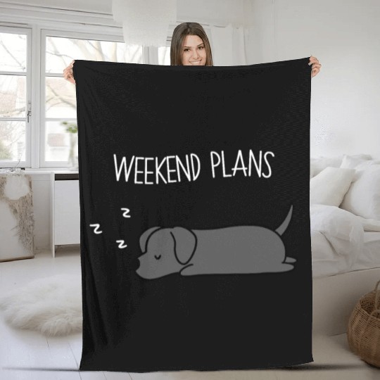 Weekend Plans Great Dane Fleece Blankets
