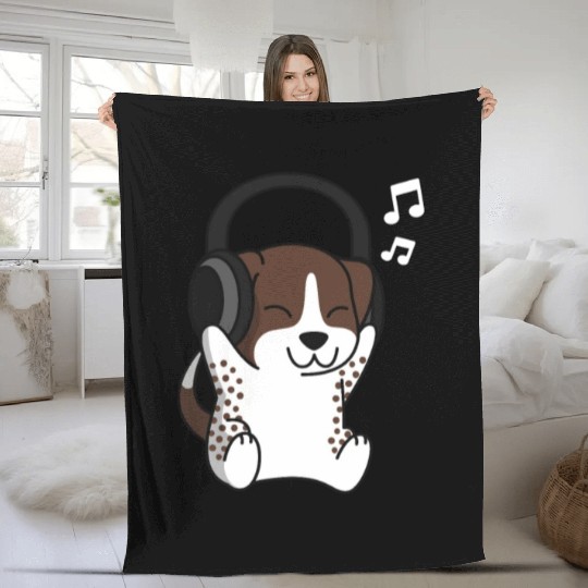 Music Lover German Shorthaired Pointer Fleece Blankets