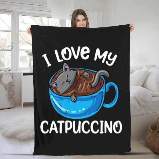 Catpuccino Coffee Kawaii Cat Anime Otaku Fleece Blankets