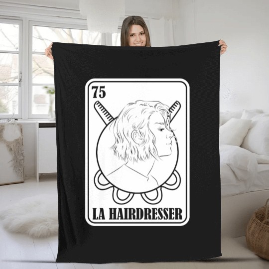 Hairdresser Hairstylist Card Fleece Blankets