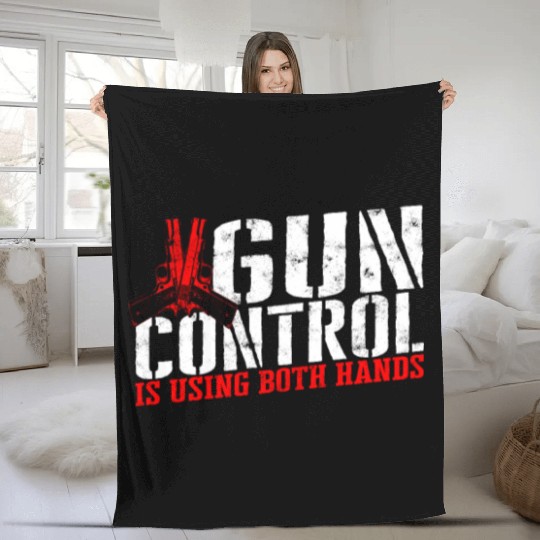 Gun control is using both hands - gun reform Fleece Blankets