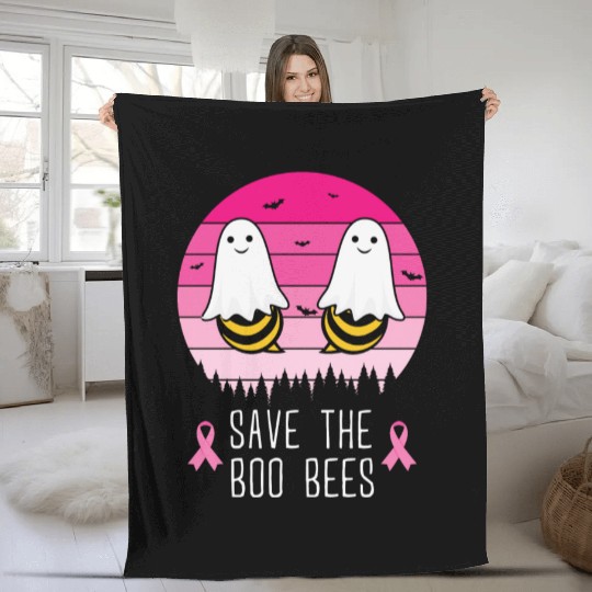 Save the Boo Bees Breast Cancer Awareness Fleece Blankets