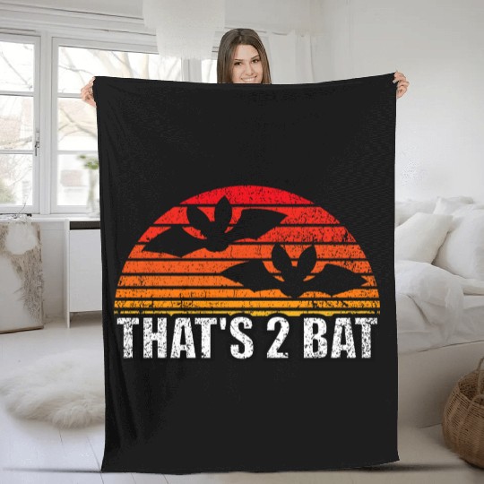 That's 2 Bat, Halloween Bat Pun Fleece Blankets