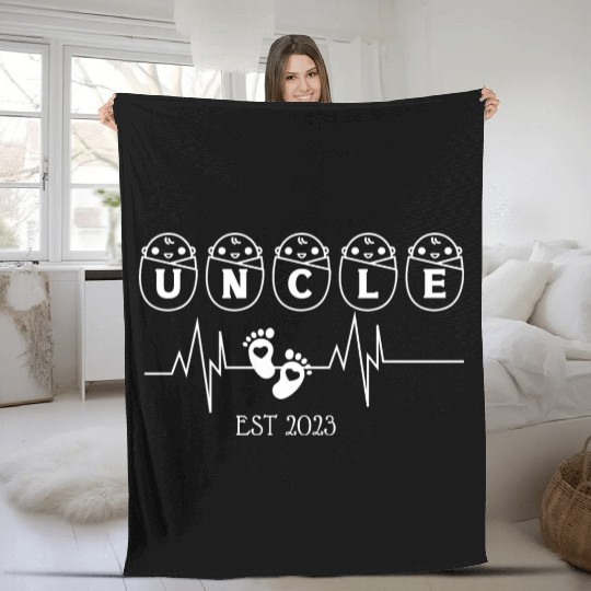 Uncle EST 2003 Heartbeat Fleece Blankets