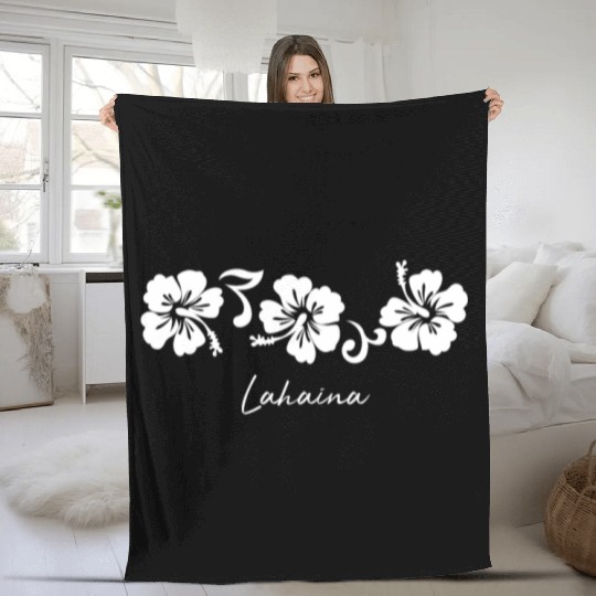 Lahaina Maui Hawaii Hibiscus Flower Fleece Blankets
