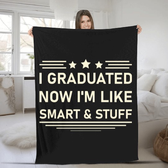 Funny College High School Graduation Gift Senior Fleece Blankets