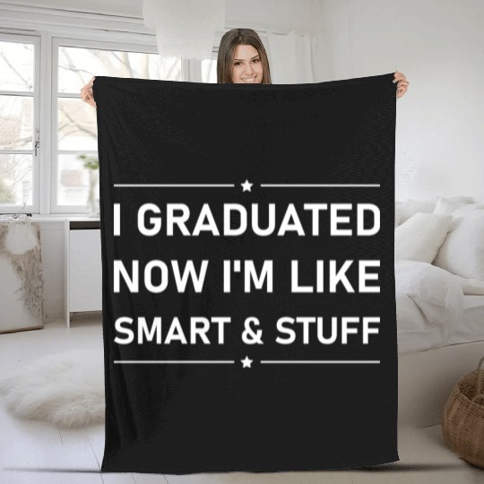 Funny College High School Graduation Gift Senior Fleece Blankets