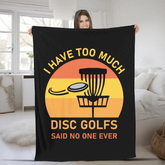 Disc Golfing Funny Frisbee Golf Fleece Blankets