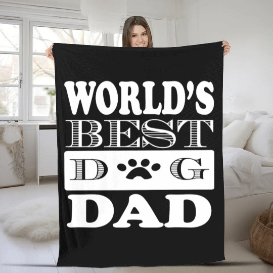 Worlds Best Dog Dad Fleece Blankets