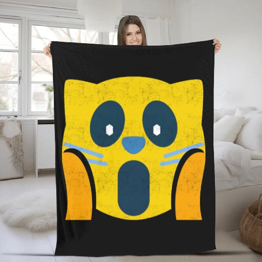 Cute cat pranked Fleece Blankets