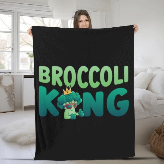 Broccoli King Vegetarian Vegetable Veggies Vegan Fleece Blankets