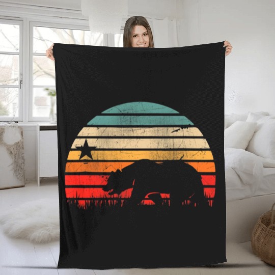 California Bear Fleece Blankets