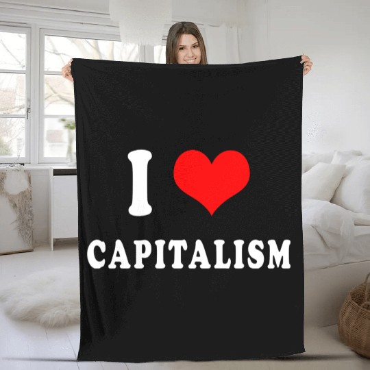 I love capitalism Fleece Blankets