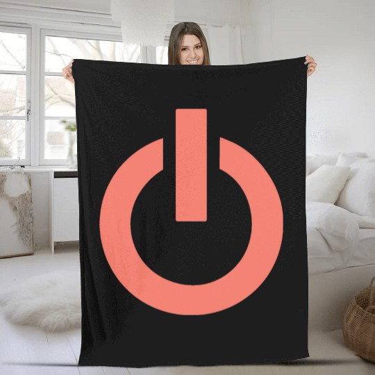 Power button symbol Aesthetic Design Fleece Blankets