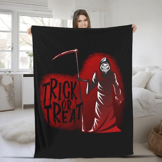 Grim Reaper Trick or Treat Fleece Blankets