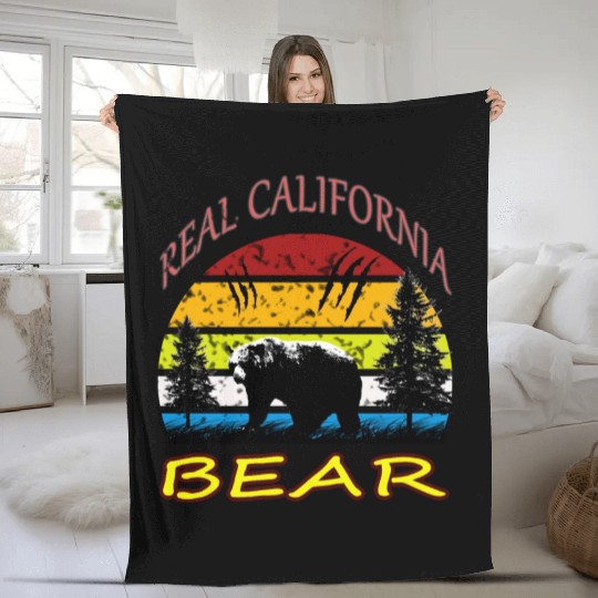 California BEAR Fleece Blankets