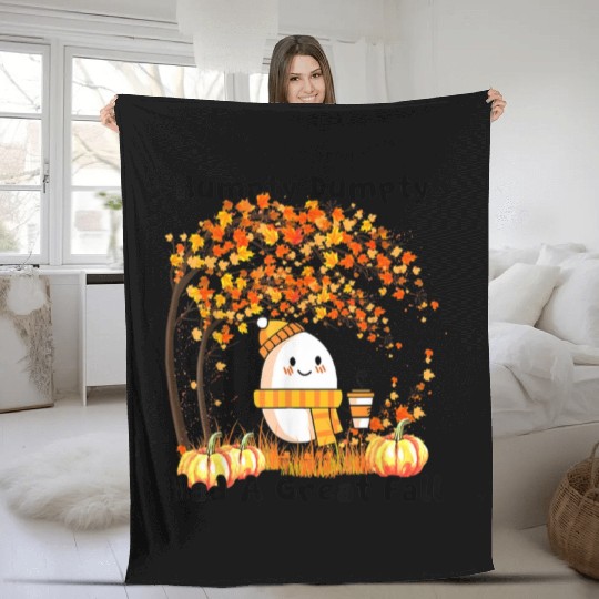 Humpty Dumpty Had A Great Fall Thanksgiving Autumn Fleece Blankets
