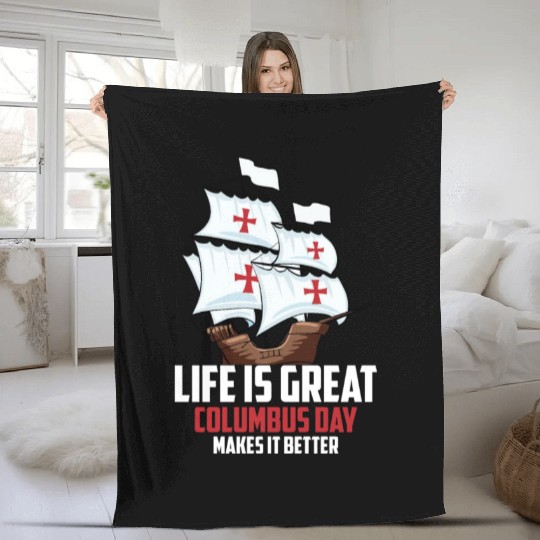 Columbus Day 1492 Fleece Blankets