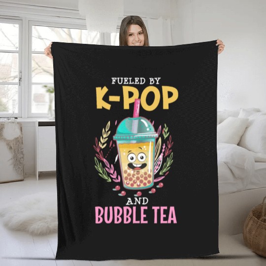 Fueled By K-Pop And Bubble Tea Fleece Blankets