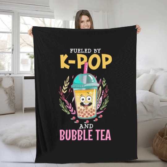 Fueled By K-Pop And Bubble Tea Fleece Blankets